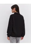 Oversize Yarım Farmuarlı Yakalı Basic Sweatshirt - Siyah Oversize Yarım Farmuarlı Yakalı Basic Sweatshirt - Siyah