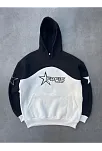 Parçalı Nakış İşlemelı Kapüşonlu Sweatshirt - Siyah