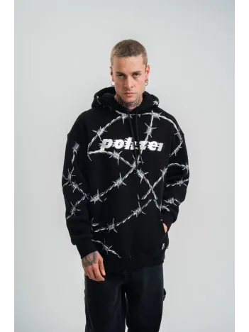 Unisex Kapşonlu Varak ve Pano Baskılı SweatShirt- Siyah Unisex Kapşonlu Varak ve Pano Baskılı SweatShirt- Siyah