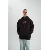 Double Oversize Kapşonlu Dijital Patchli SweatShirt - Kahve Double Oversize Kapşonlu Dijital Patchli SweatShirt - Kahve
