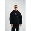 Double Oversize Kapşonlu Dijital Patchli SweatShirt - Siyah Double Oversize Kapşonlu Dijital Patchli SweatShirt - Siyah