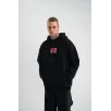 Double Oversize Kapşonlu Dijital Patchli SweatShirt - Siyah Double Oversize Kapşonlu Dijital Patchli SweatShirt - Siyah