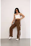 Praşut Kumaş Kargo Çeplı Baggy Esofman - Kahve
