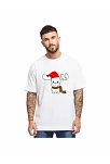 Ren Geyiği Baskılı Noel İçin T-shirt - Beyaz