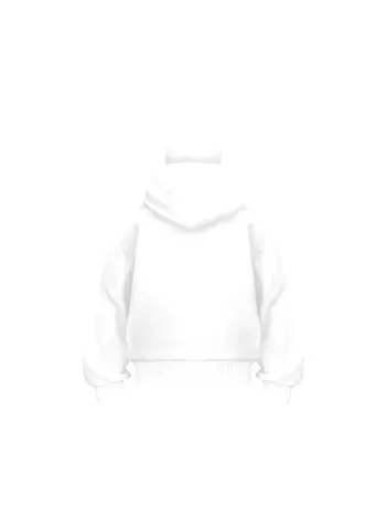 Samuray Ninja Çift Kapşonlu ZIP Fermuarlı Kanguru Çepli Tam Fermuarlı Hoodie Swetshirt - Beyaz
