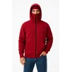 Samuray Ninja Çift Kapşonlu ZIP Fermuarlı Kanguru Çepli Tam Fermuarlı Hoodie Swetshirt - Kırmızı