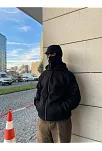 Samuray Ninja Çift Kapşonlu Zıp Fermuarlı Kanguru Çepli Tam Fermuarlı Hoodie Swetshirt - Siyah
