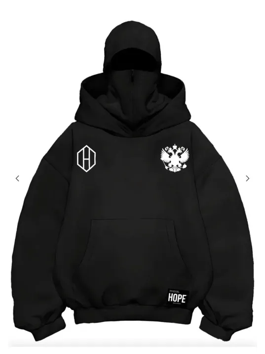 Samuray Ninja Çift Kapşonlu ZIP Fermuarlı Kanguru Çepli Tam Fermuarlı Hoodie ön ve Arka Baskılı Maske Detaylı Swetshirt - Siyah Samuray Ninja Çift Kapşonlu ZIP Fermuarlı Kanguru Çepli Tam Fermuarlı Hoodie ön ve Arka Baskılı Maske Detaylı Swetshirt - Siyah