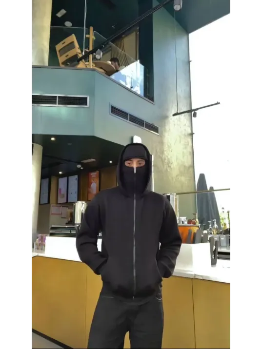 Samuray ZIP Fermuarlı Kapüşonlu SweatShirt- Siyah Samuray ZIP Fermuarlı Kapüşonlu SweatShirt- Siyah