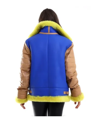 Kadın Koyun Derisi Pilot Hakiki Kürk - Sarı Kadın Koyun Derisi Pilot Hakiki Kürk - Sarı