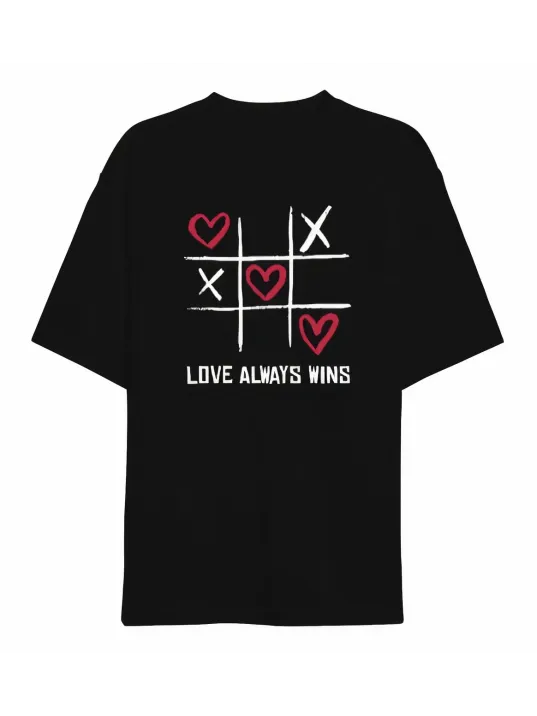 Sevgililer Günü İçin Özel Tasarım Love Always Wıns Baskılı T-shirt - Siyah Sevgililer Günü İçin Özel Tasarım Love Always Wıns Baskılı T-shirt - Siyah