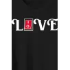 Sevgililer Günü İçin Özel Tasarım Love Baskılı T-shirt - Siyah