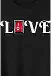 Sevgililer Günü İçin Özel Tasarım Love Baskılı T-shirt - Siyah