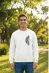 Sevgililer Günü Özel Bisiklet Yaka Baskılı Oversize Sweatshirt - Beyaz