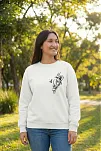 Sevgililer Günü Özel Bisiklet Yaka Baskılı Oversize Sweatshirt - Beyaz