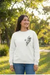 Sevgililer Günü Özel Bisiklet Yaka Baskılı Oversize Sweatshirt - Beyaz