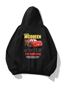 Sevgililer Günü Özel Kapüşonlu Araba Baskılı Oversize Sweatshirt - Siyah