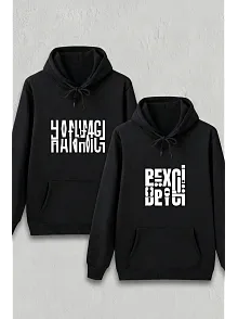 Sevgililer Günü Özel Kapüşonlu Beyci Baskılı Oversize Sweatshirt - Siyah