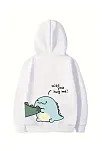 Sevgililer Günü Özel Unisex Kapüşonlu Baskılı Oversize Sweatshirt - Beyaz