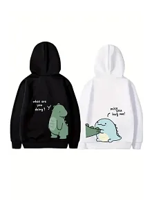 Sevgililer Günü Özel Unisex Kapüşonlu Baskılı Oversize Sweatshirt - Beyaz