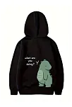Sevgililer Günü Özel Unisex Kapüşonlu Baskılı Oversize Sweatshirt - Siyah