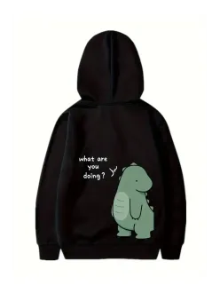 Sevgililer Günü Özel Unisex Kapüşonlu Baskılı Oversize Sweatshirt - Siyah