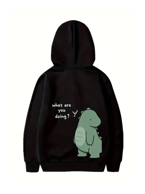 Sevgililer Günü Özel Unisex Kapüşonlu Baskılı Oversize Sweatshirt - Siyah