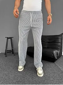 Su Yolu Çizgili Cepli Pantalon Yazlık - Gri