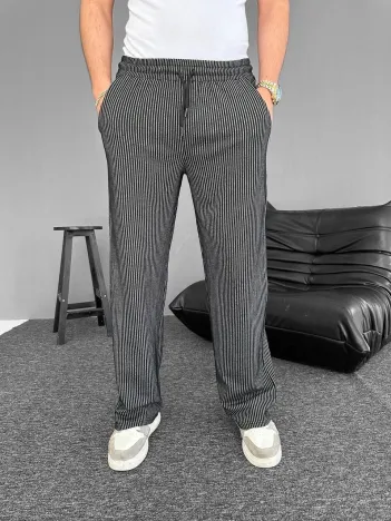 Su Yolu Çizgili Cepli Pantalon - Siyah Su Yolu Çizgili Cepli Pantalon - Siyah