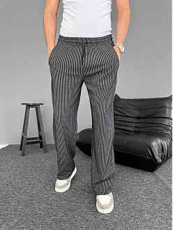 Su Yolu Çizgili Cepli Pantalon - Siyah Su Yolu Çizgili Cepli Pantalon - Siyah