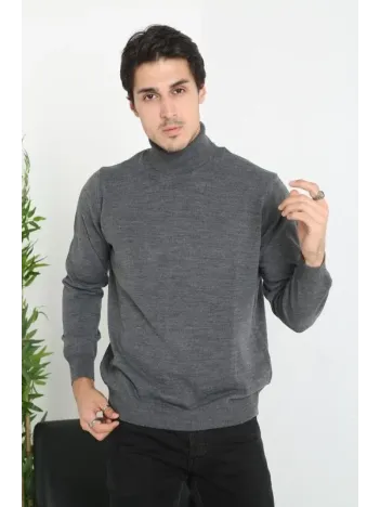 Unisex Tam Boğazlı Balıkçı Yaka Dokuma Triko - Füme Unisex Tam Boğazlı Balıkçı Yaka Dokuma Triko - Füme