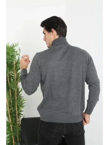 Unisex Tam Boğazlı Balıkçı Yaka Dokuma Triko - Füme Unisex Tam Boğazlı Balıkçı Yaka Dokuma Triko - Füme