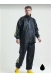Tam Kalıp Motorcu Kurye Su Gecirmez Yağmurluk Takım - Siyah