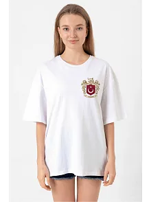 Türk Arma Baskı T-shirt- Beyaz