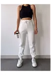 Üç İplik Basic Lastikli Eşofman Pantolon - Beyaz