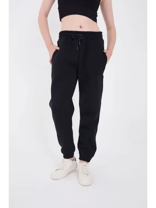 Üç İplik Basic Lastikli Eşofman Pantolon - Lacivert Üç İplik Basic Lastikli Eşofman Pantolon - Lacivert