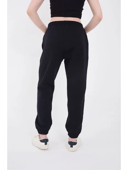 Üç İplik Basic Lastikli Eşofman Pantolon - Lacivert Üç İplik Basic Lastikli Eşofman Pantolon - Lacivert