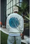 Üç İplik Bisiklet Yaka Baskılı Sweatshirt - Beyaz