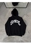 Kışlık Kapüşonlu Baskılı Oversize Sweatshirt- Siyah