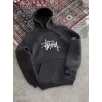 Üç İplik Kapşonlu Baskılı SweatShirt - Füme