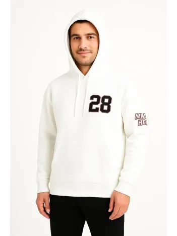 Erkek Kapşonlu Sweatshirt – Üç İplik Şardonlu Kumaş, Oversize Fit, Ön & Arka Baskılı, Kanguru Cepli, Kışlık Rahat Hoodie - Beyaz Erkek Kapşonlu Sweatshirt – Üç İplik Şardonlu Kumaş, Oversize Fit, Ön & Arka Baskılı, Kanguru Cepli, Kışlık Rahat Hoodie - Beyaz