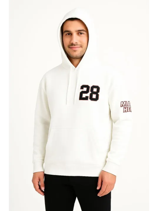 Erkek Kapşonlu Sweatshirt – Üç İplik Şardonlu Kumaş, Oversize Fit, Ön & Arka Baskılı, Kanguru Cepli, Kışlık Rahat Hoodie - Beyaz Erkek Kapşonlu Sweatshirt – Üç İplik Şardonlu Kumaş, Oversize Fit, Ön & Arka Baskılı, Kanguru Cepli, Kışlık Rahat Hoodie - Beyaz