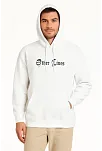 Erkek Kapşonlu Sweatshirt – Oversize Üç İplik Şardonlu Hoodie, “other Lives” Ön & Arka Baskılı, Kanguru Cepli, Kışlık Rahat Günlük Stil - Beyaz