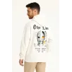 Erkek Kapşonlu Sweatshirt – Oversize Üç İplik Şardonlu Hoodie, “Other Lives” Ön & Arka Baskılı, Kanguru Cepli, Kışlık Rahat Günlük Stil - Beyaz