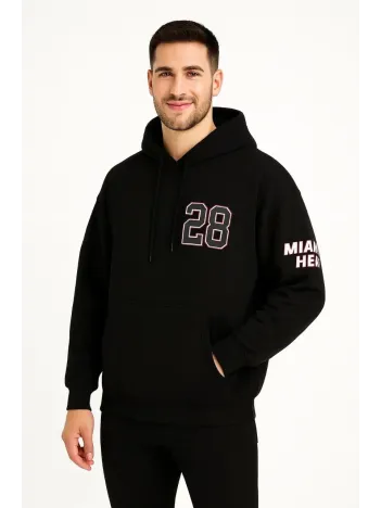 Erkek Kapşonlu Sweatshirt – Üç İplik Şardonlu Kumaş, Oversize Fit, Ön & Arka Baskılı, Kanguru Cepli, Kışlık Rahat Hoodie - Siyah Erkek Kapşonlu Sweatshirt – Üç İplik Şardonlu Kumaş, Oversize Fit, Ön & Arka Baskılı, Kanguru Cepli, Kışlık Rahat Hoodie - Siyah