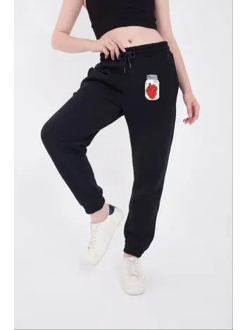 Üç İplik Lastikli Baskılı Eşofman Pantolon - Lacivert Üç İplik Lastikli Baskılı Eşofman Pantolon - Lacivert