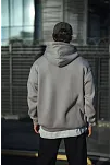 Üç İplik Penye Kapşonlu Basic Sweatshirt - Boyalı Gri