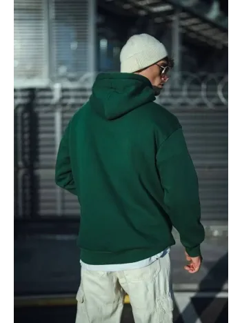 Üç İplik Penye Kapşonlu Basic SweatShirt - Haki Üç İplik Penye Kapşonlu Basic SweatShirt - Haki