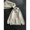 Üç İplik Penye Uzun Kol Kapüşonlu Baskılı SweatShirt - Beyaz