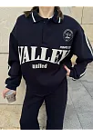Üç İplik Yakalı Sweat Baggy Pantalonlu Takım - Siyah
